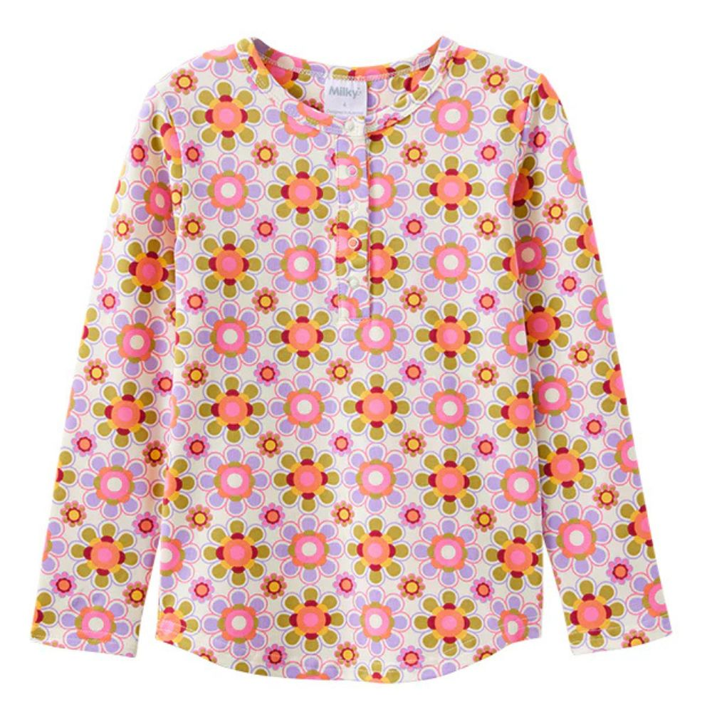 Milky Sorbet Retro Henley Tee