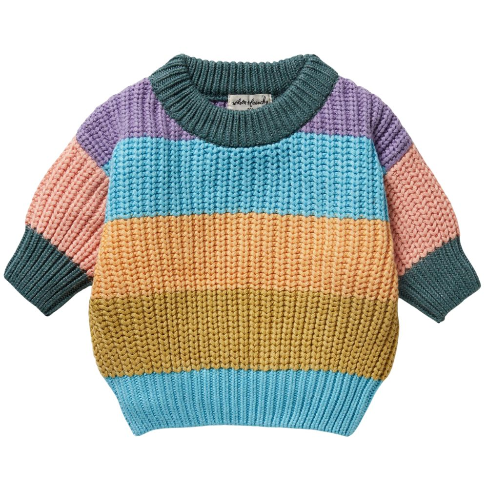 Wilson + Frenchy Rainbow Organic Knitted Jumper