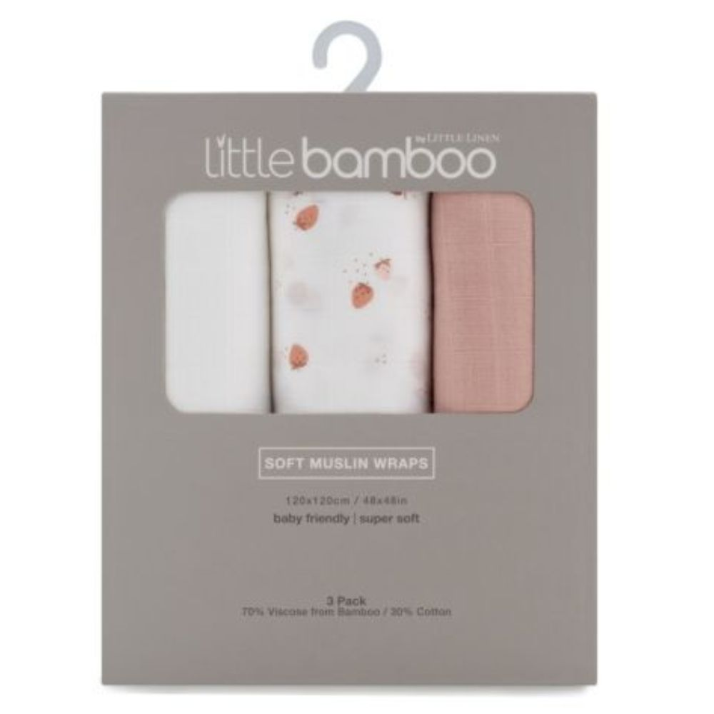 Little Bamboo Company Muslin Wraps - 3pk