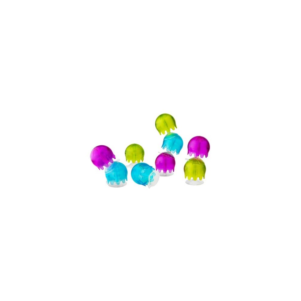 Boon Jellies Suction Cup Bath Toys - Bathtub Baby Sensory Toys - Jellyfish Suction Toys For Bath Time - Navy/Coral - Baby And Toddler Bath Toys - 9