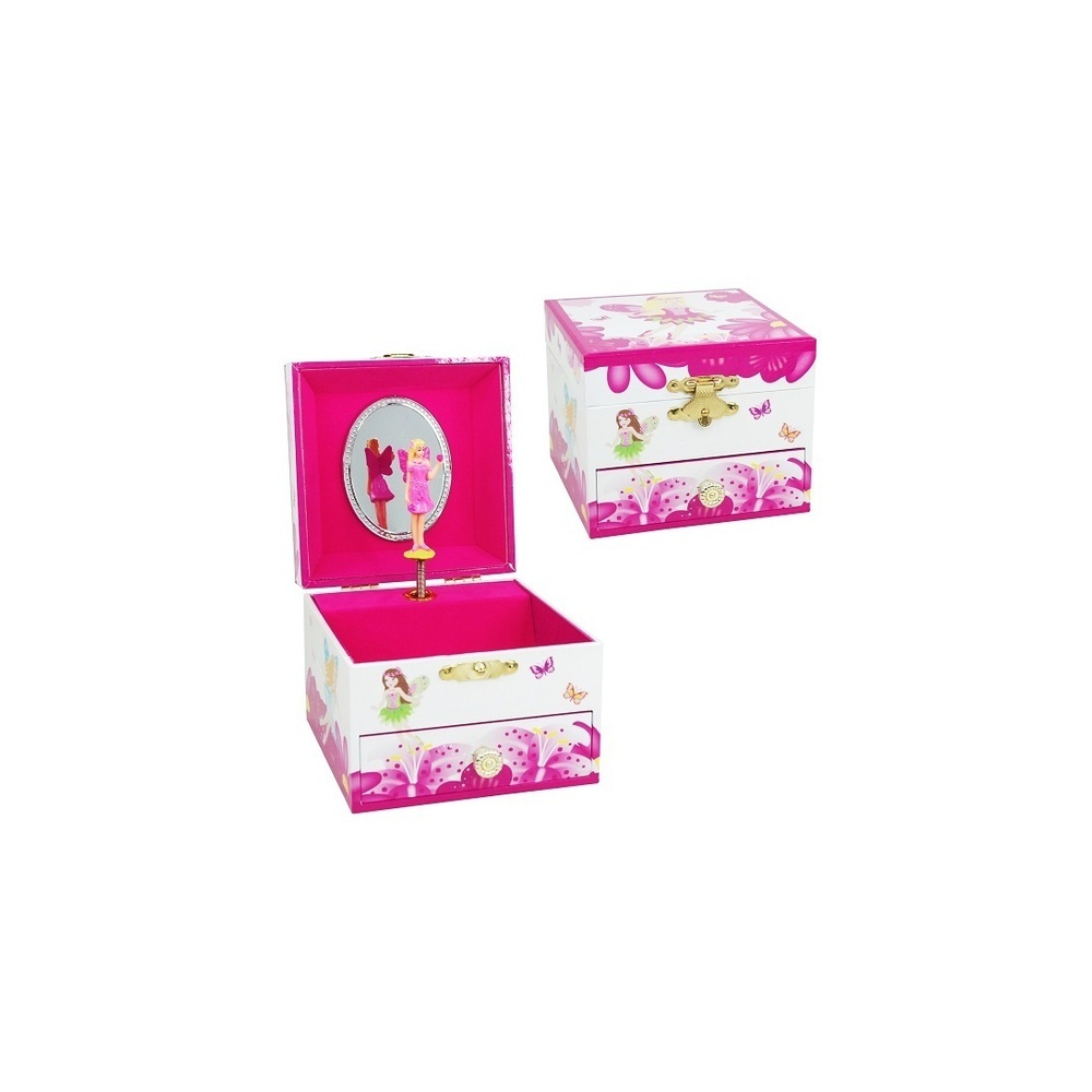 Pink Poppy Fairy Flower Jewellery Box MJB-3028