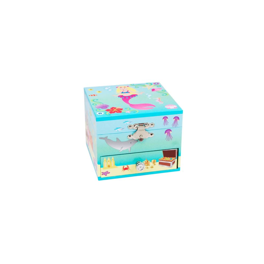 Pink Poppy Summer Mermaid Small  Music Box