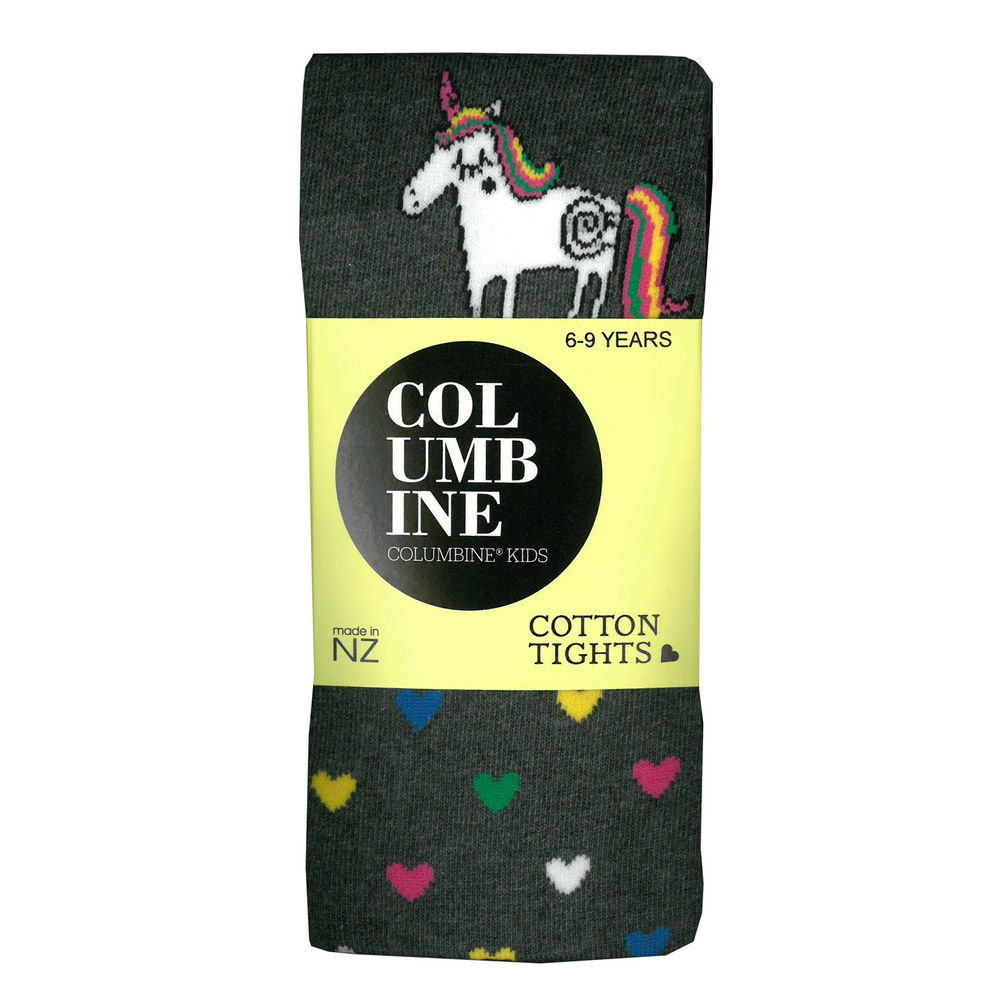 Columbine Unicorn Heart Cotton Tights