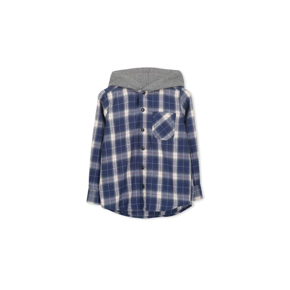 Milky Hooded Check Shirt