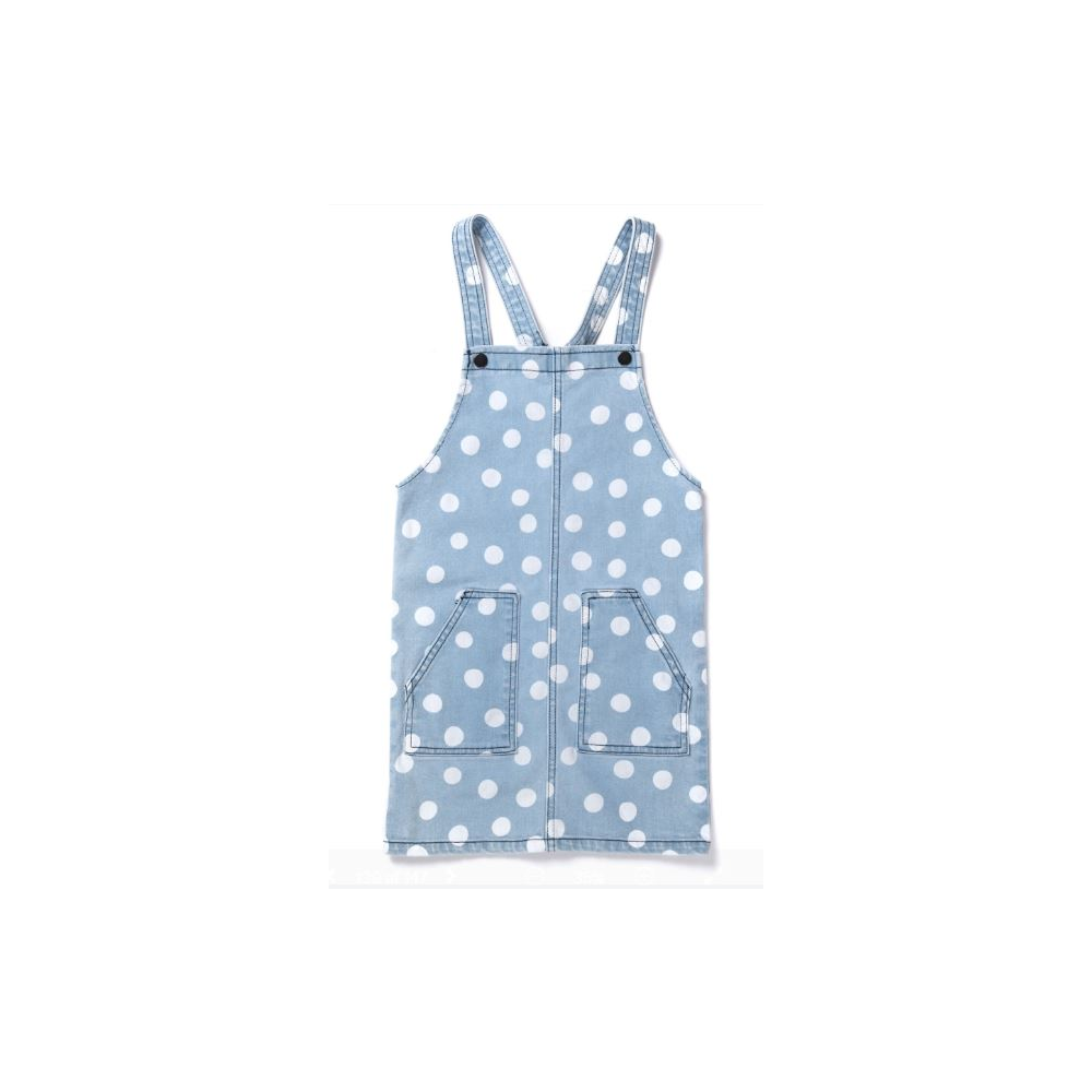 Minti Dotty Denim Pinafore