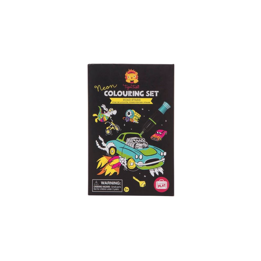 Tiger Tribe Neon Colouring Set - Road Stars