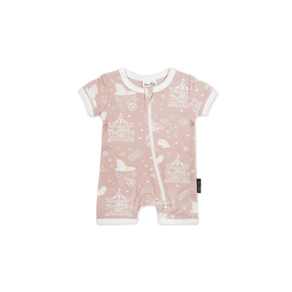 Aster + Oak Circus Short Zip Romper