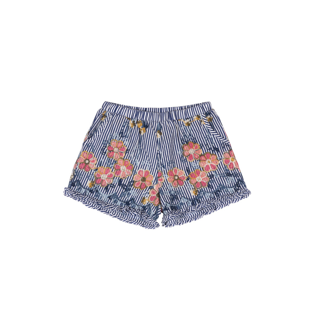 Paper Wings Embroidered Poplin Shorts