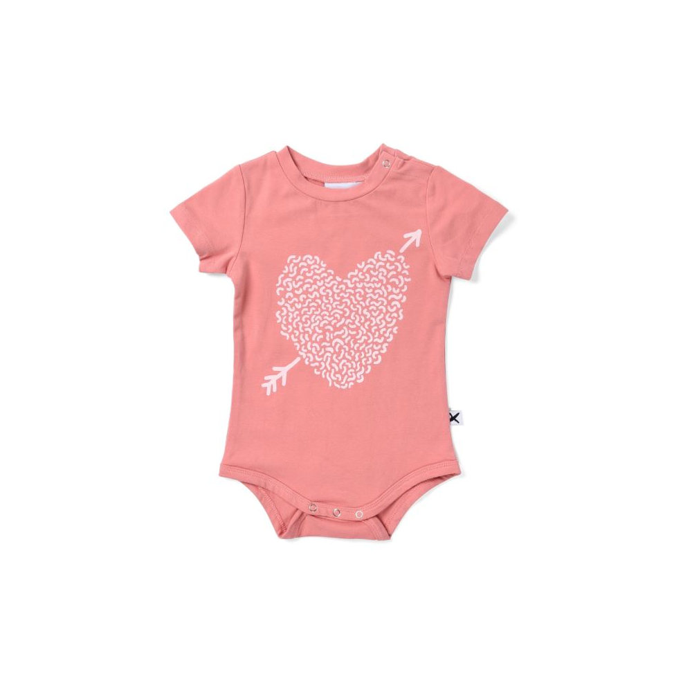 Minti Baby Squiggle Heart Bodysuit