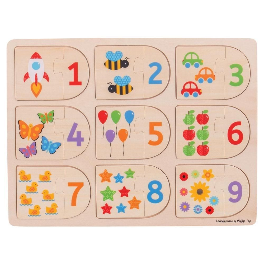 Bigjigs Toys Picture + Number Matching Puzzle 