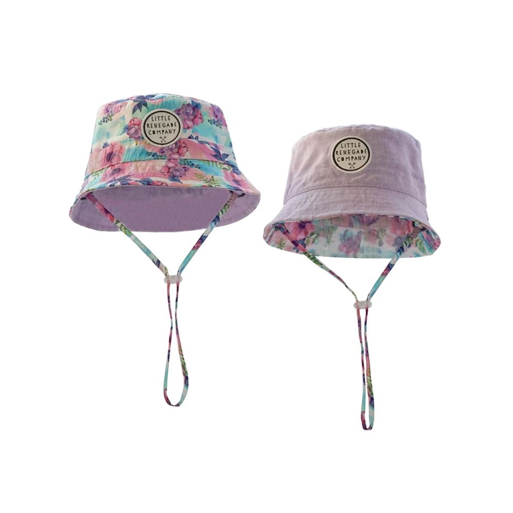 Little Renegade Company Pastel Posies Reversible Bucket Hat