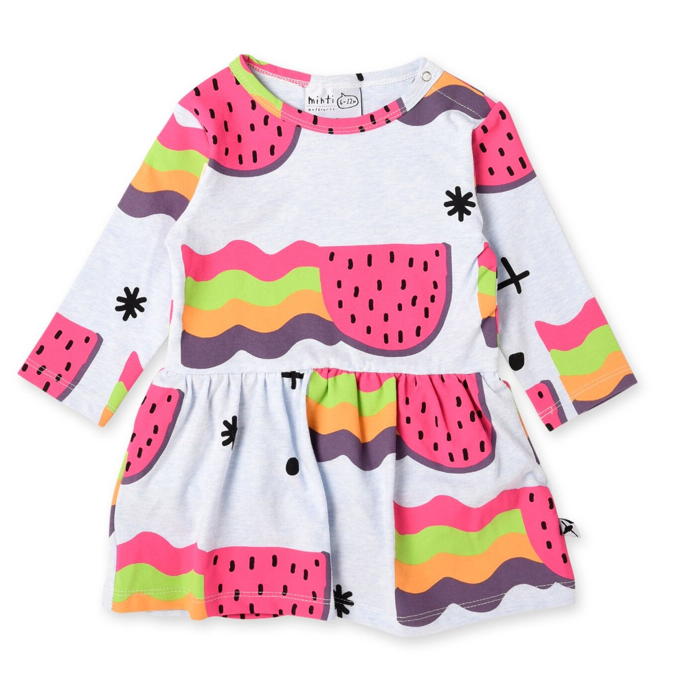 Minti Baby Watermelon Rainbows Onesie Dress