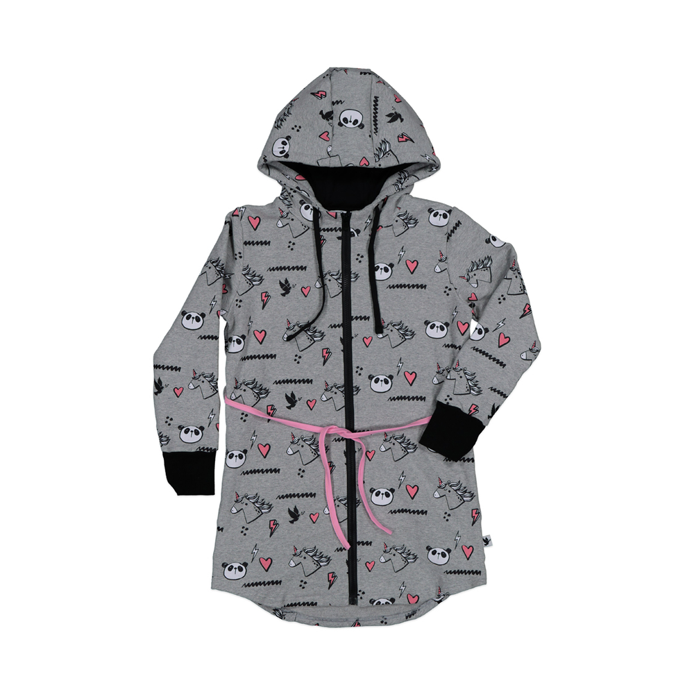 Kissed By Radicool Unicorn Panda Long Hoodie