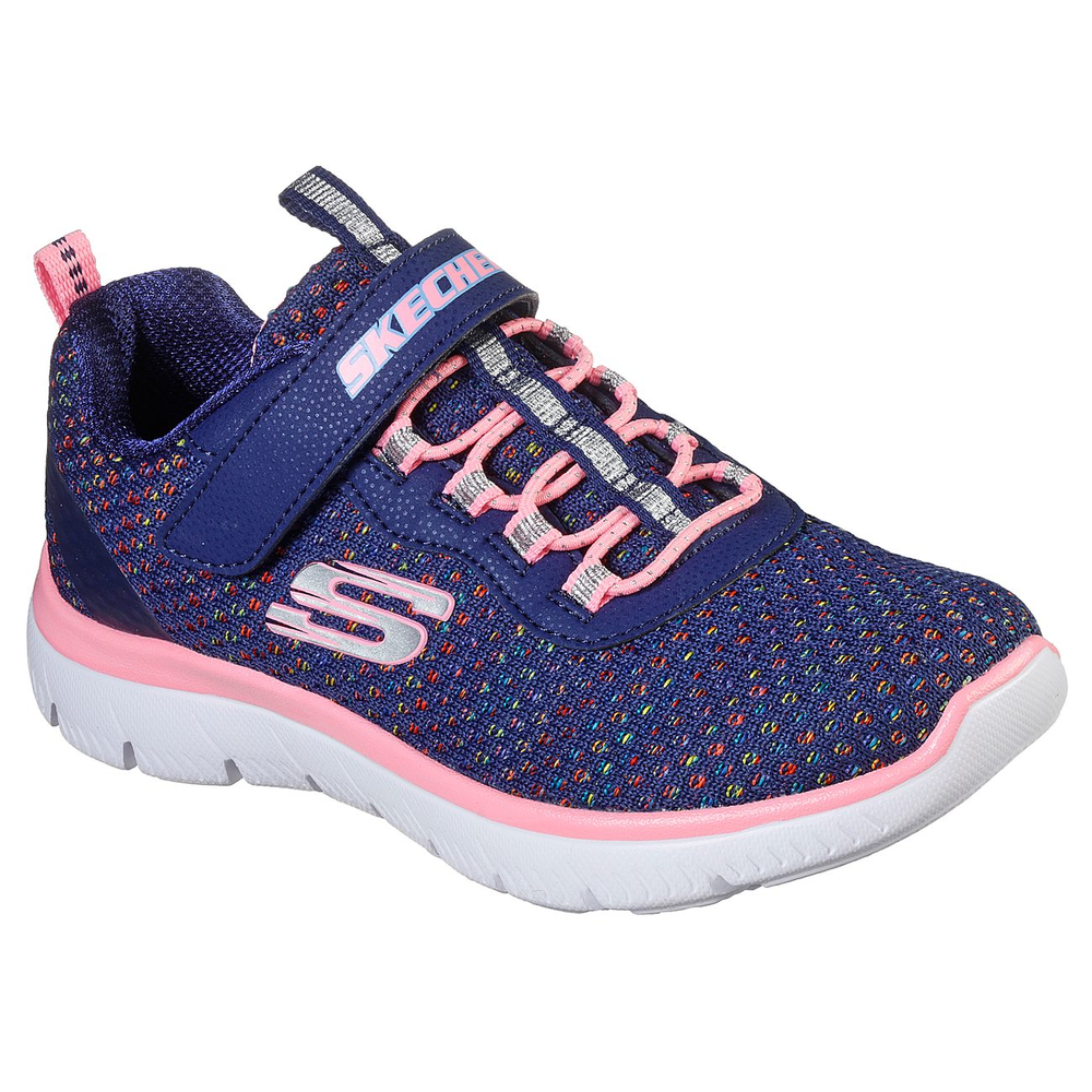 black skechers with rainbow laces