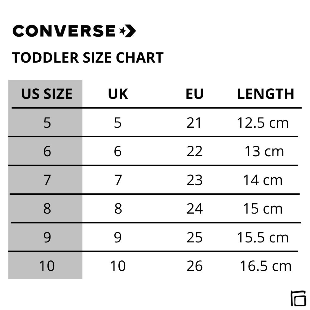 converse size chart nz