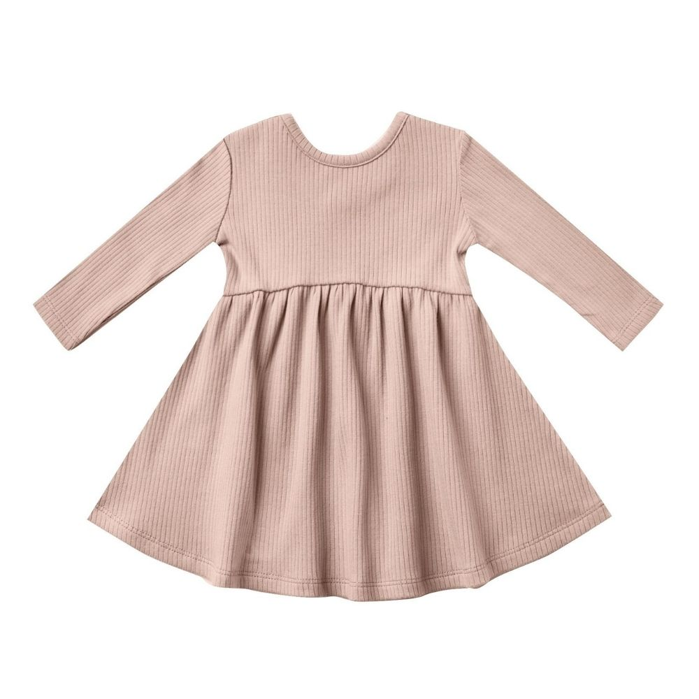 Quincy Mae Ribbed Longsleeve Dress - Baby Girls Clothing | Rockies NZ ...