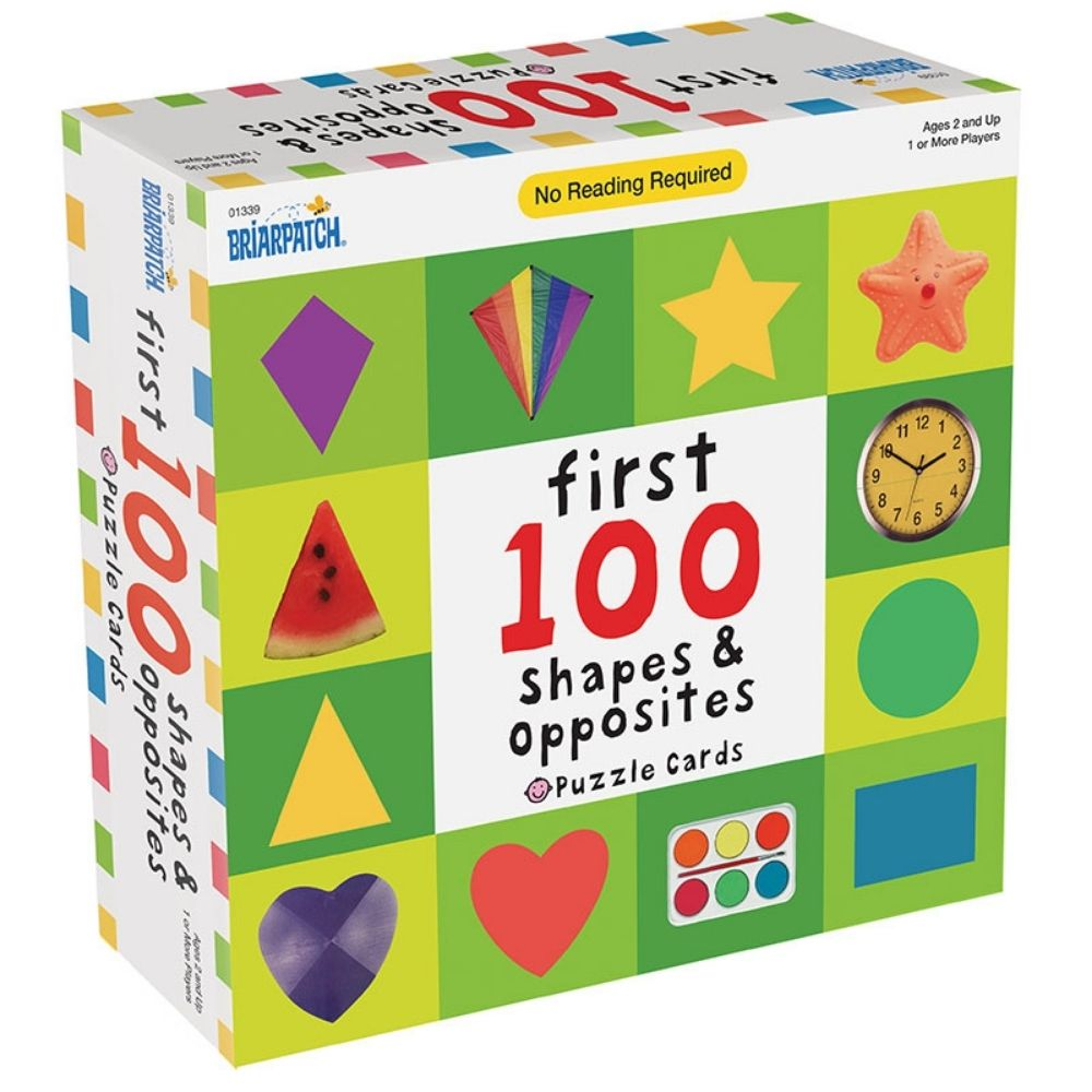 First 100 Shapes + Opposites Puzzle Cards