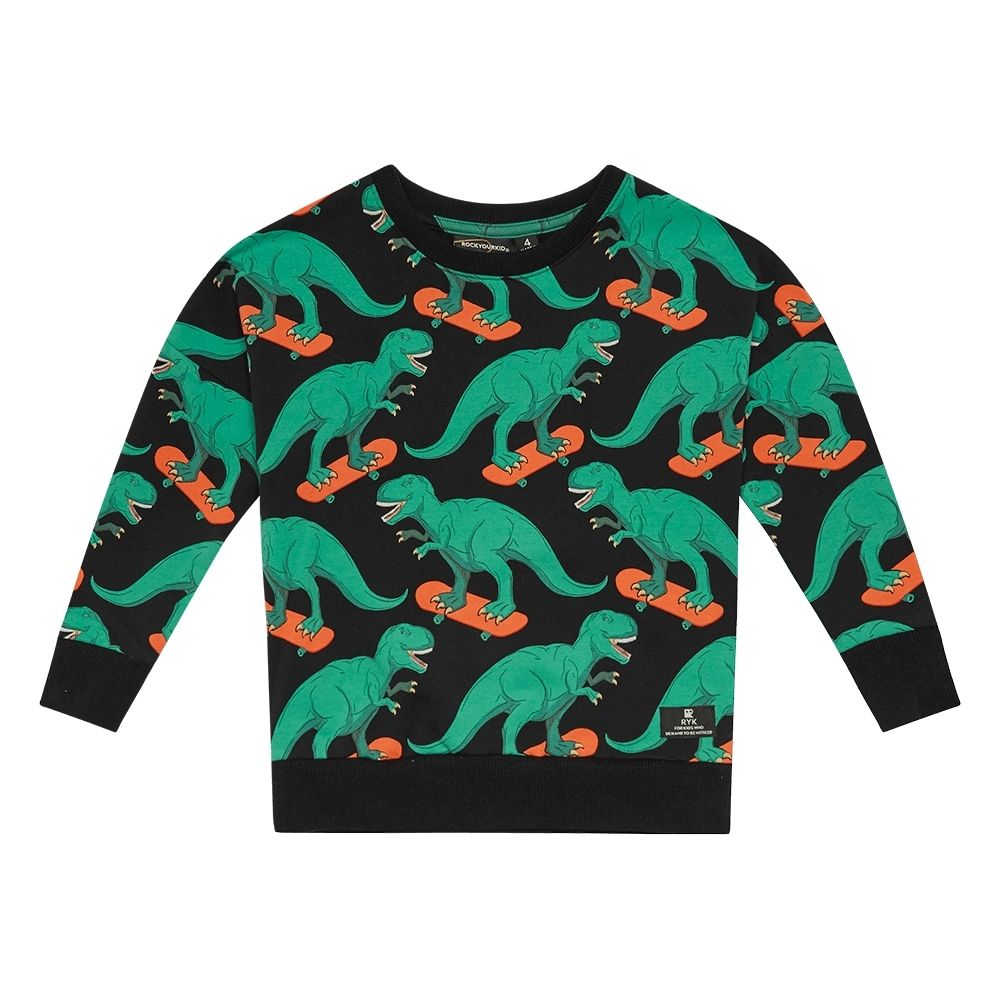 Rock Your Kid Dino Skater Sweatshirt