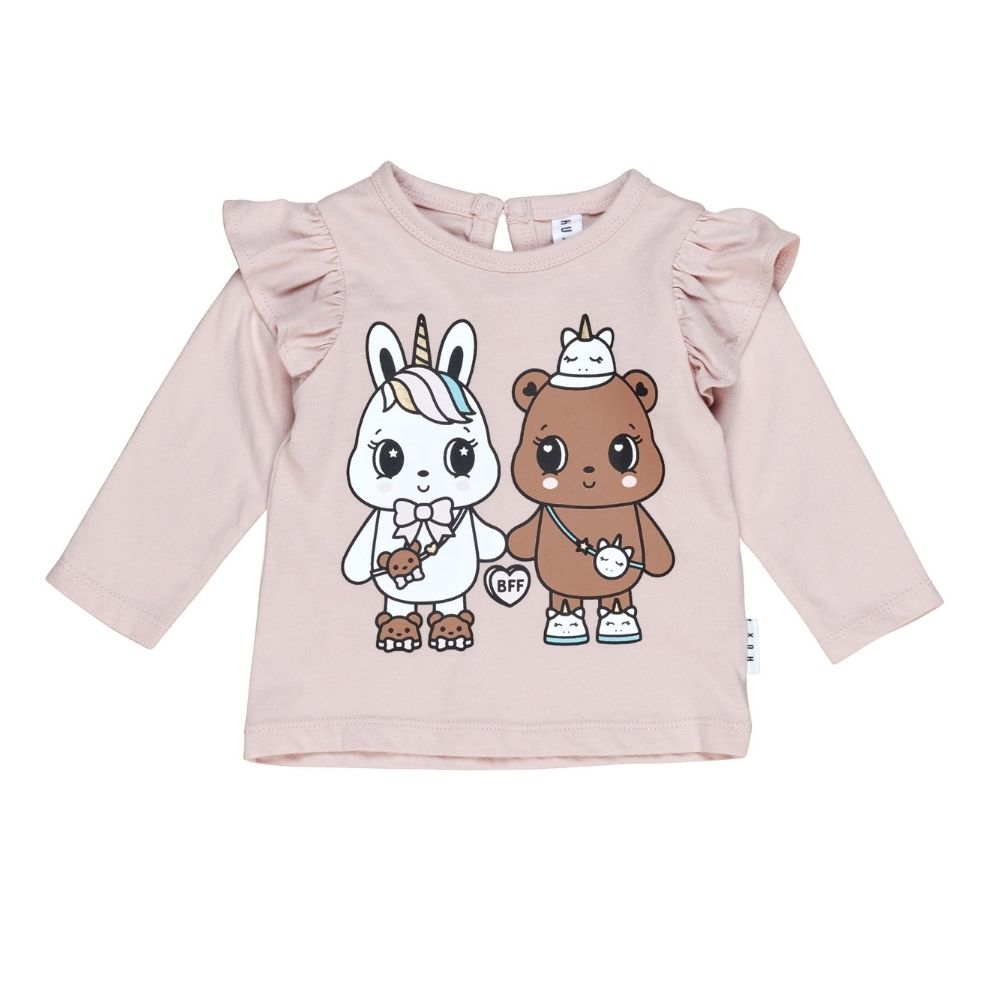 Huxbaby Furry Friends Frill Top