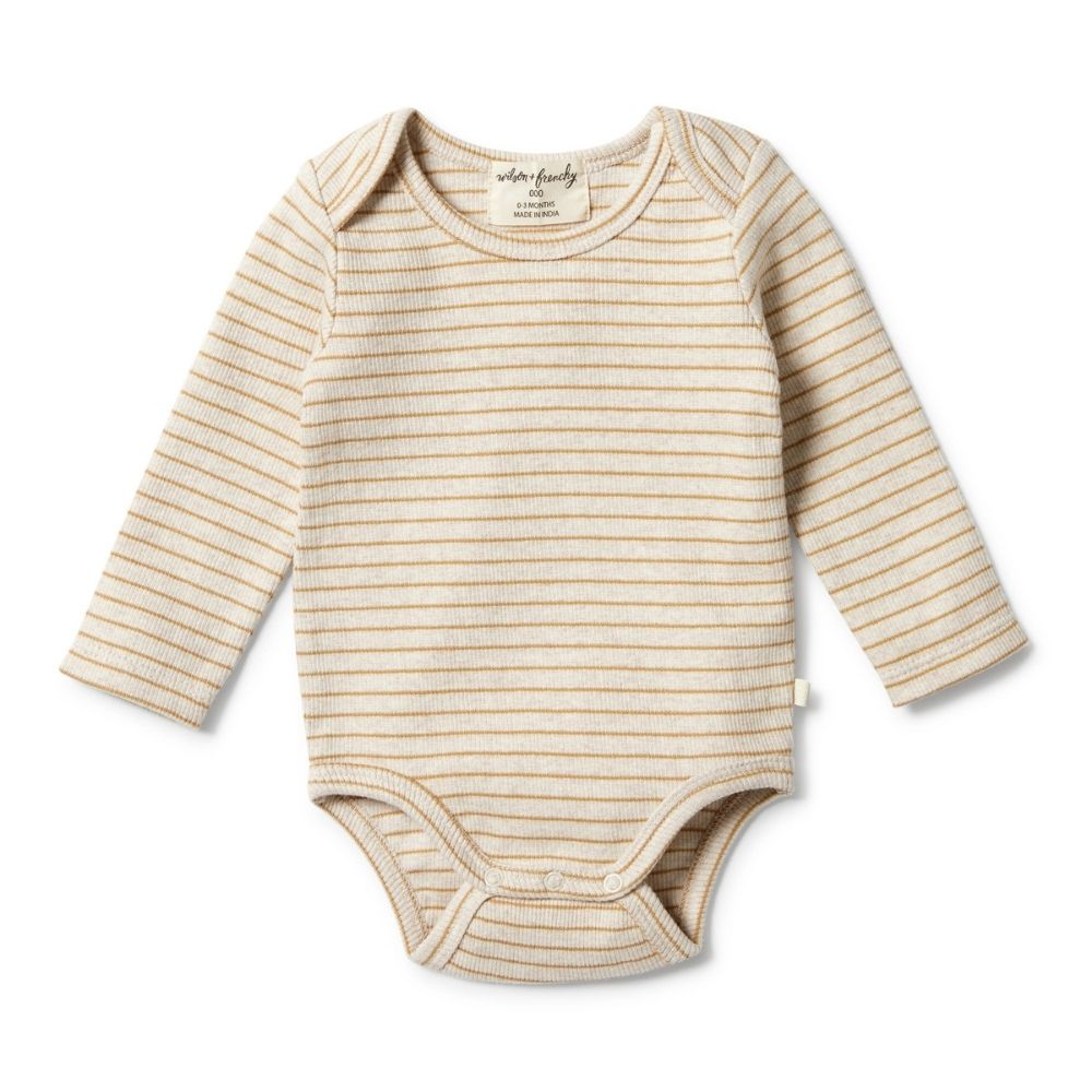 Wilson + Frenchy Organic Stripe Rib Bodysuit