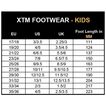 XTM Size Chart